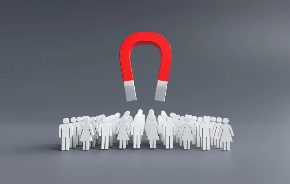 Un imán potente es un concepto de marketing que atrae clientes y capta nuevos clientes.
