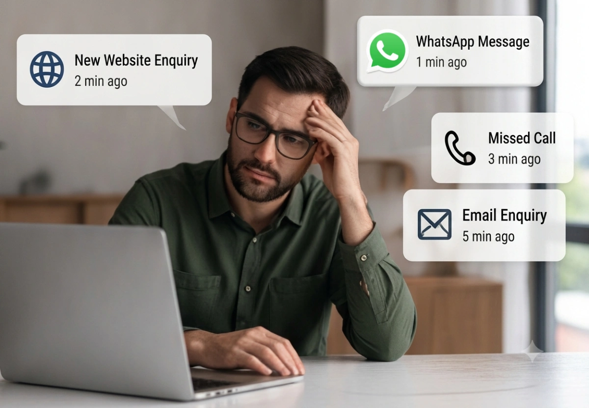 Man worried losing leads without a CRM integration Hampshire