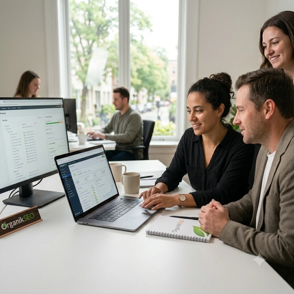 People from Organikseo working on website support Hampshire