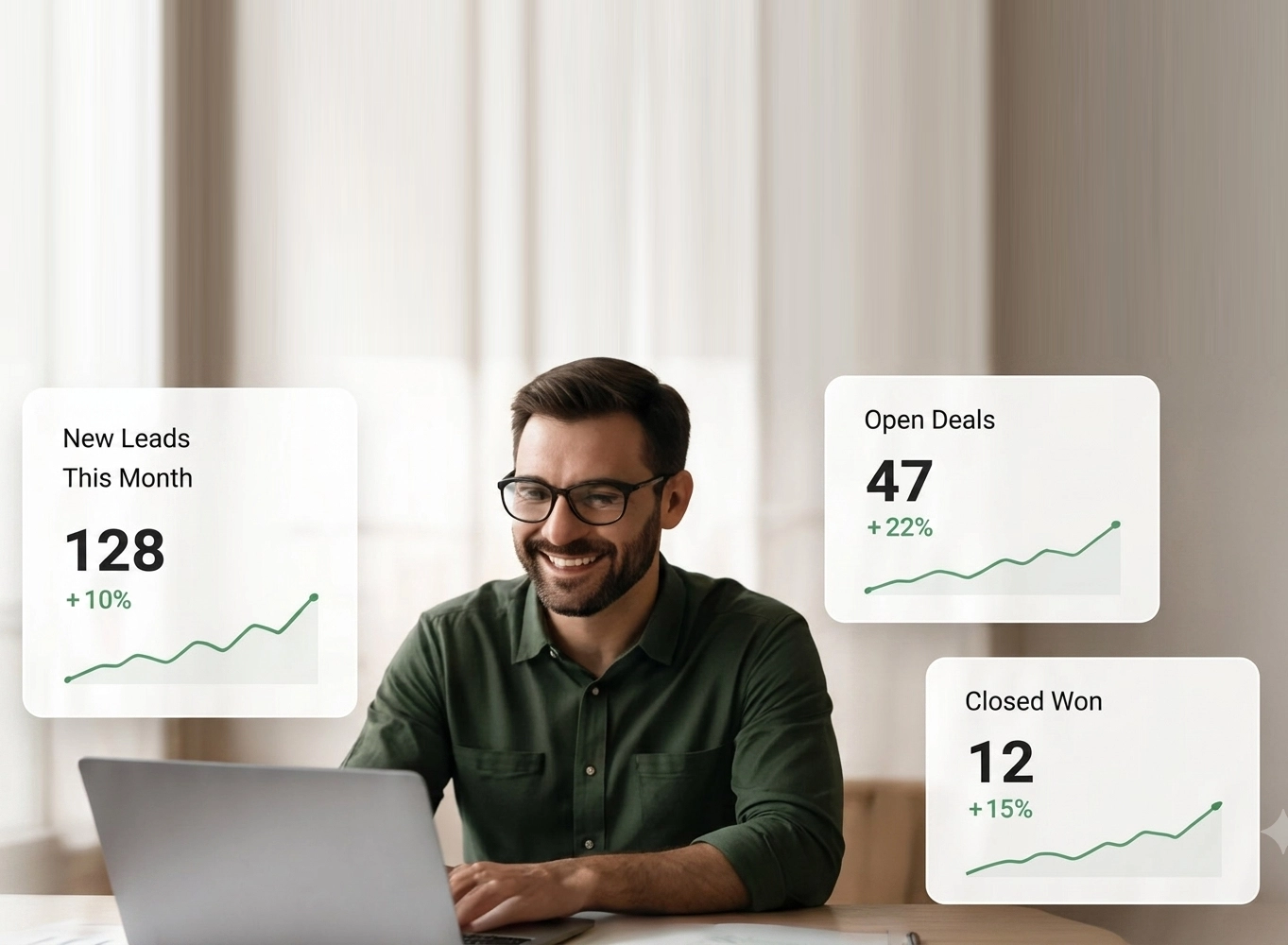 Smiling man closing leads generated by OrganikSEO