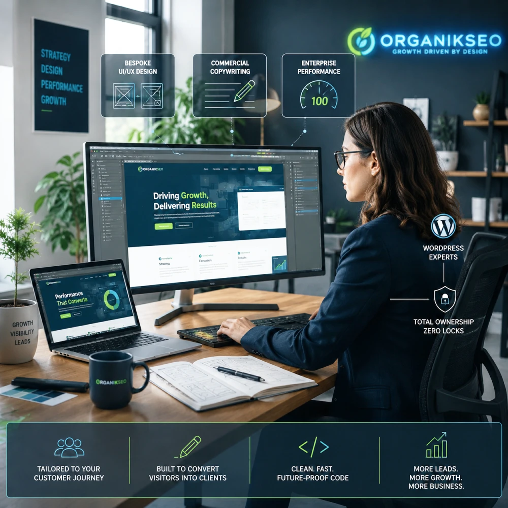 Woman-working-in-a-Digital Agency Hampshire-OrganikSEO